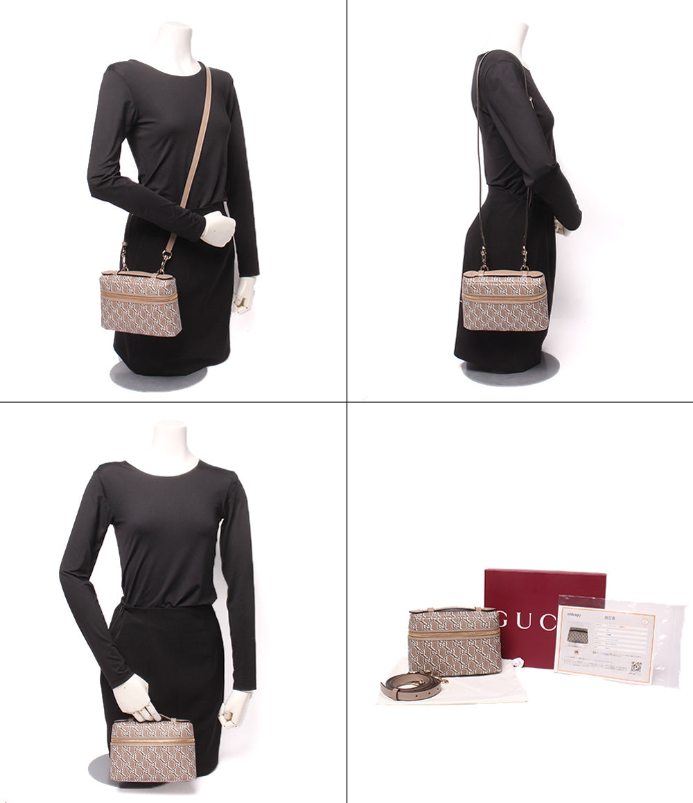 美品 GUCCI 2WAY ハンドバッグ ショルダーバッグ 肩掛け 斜め掛け バニティバッグ GGシャドウ 795058 2149 レディース グッチ
