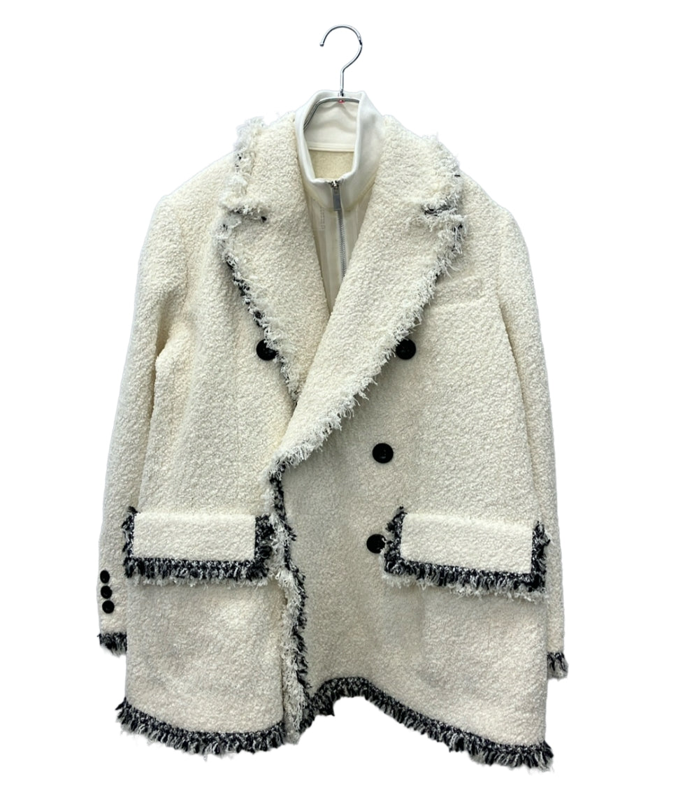 【アウター】サカイレイヤード風 ツイードコート size2 Sacai ツイードジャケット ドッキング 23SS 23-06467 レディース SIZE