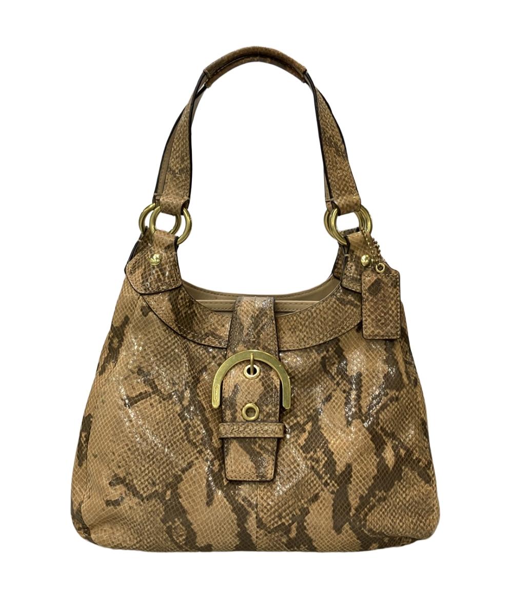 美品 COACH トートバッグ ショルダーバッグ 肩掛け パイソン柄 F17419 