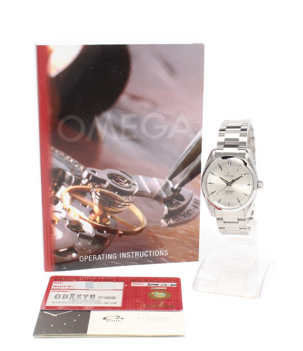 美品 OMEGA 腕時計 アクアテラ シーマスター クオーツ シルバー 2518.30 メンズ オメガ