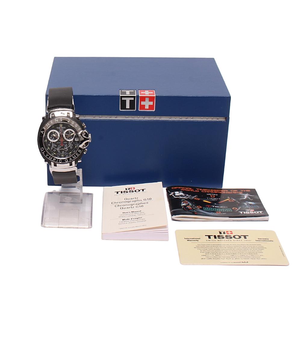 TISSOT 腕時計 アテネオリンピック2004記念モデル クオーツ ブラック メンズ ティソ
