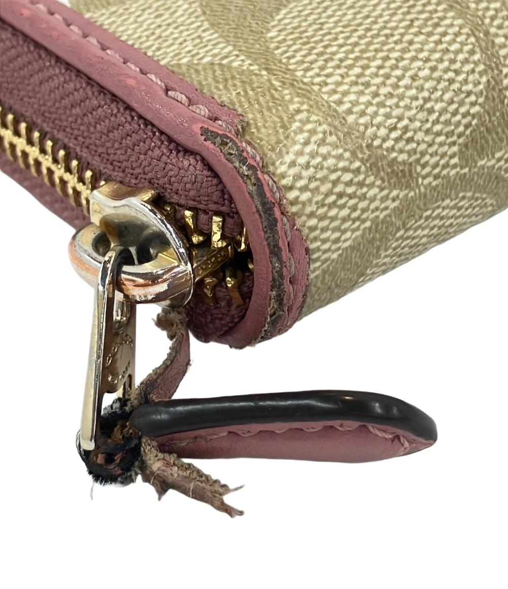コーチ ラウンドファスナー長財布 シグネチャー レディース COACH