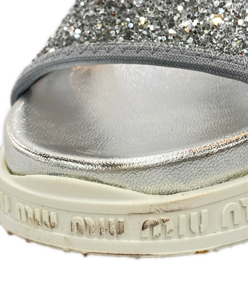 Miu Miu グリッター プラットフォームサンダル レディース SIZE 34 (22cm) ミュウ ミュウ