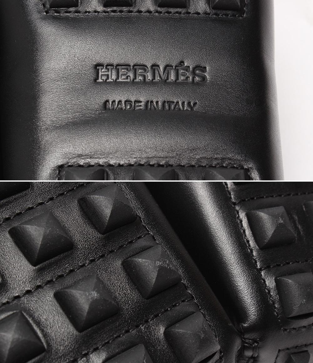 美品 HERMES モカシンローファー ドライビングシューズ シルバー金具 アーヴィング メドール H141251ZH メンズ SIZE 40 (26.5cm) エルメス