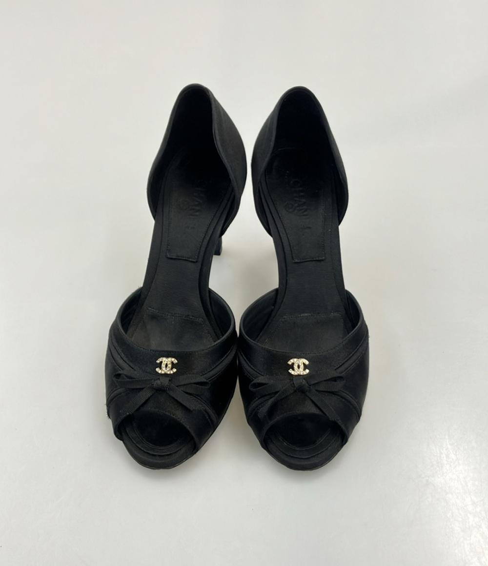 CHANEL オープントゥパンプス サテン ココマーク レディース SIZE 36 C (23.5cm) シャネル