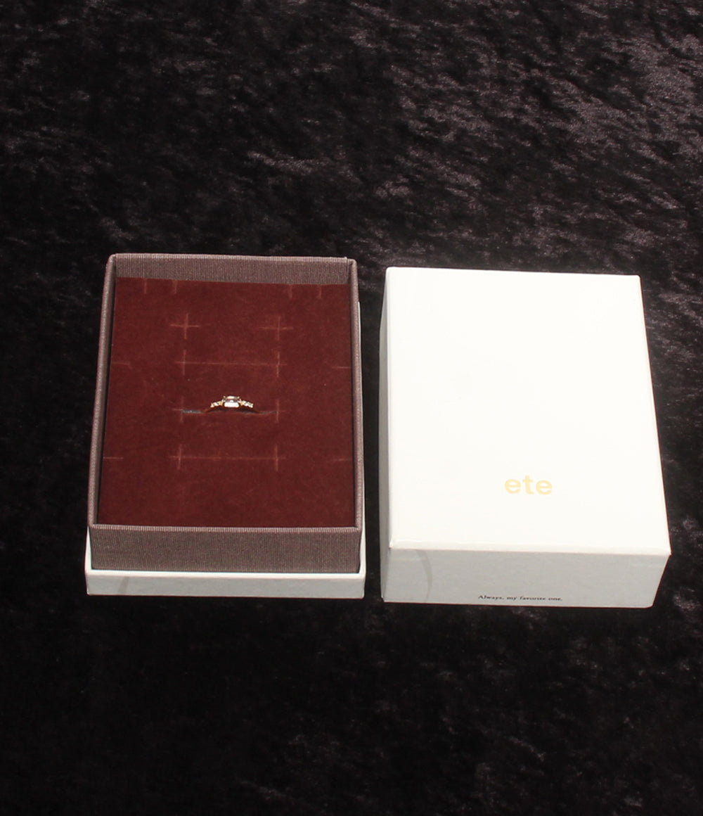 美品 ete リング 指輪 K10 ムーンストーン ホワイトトパーズ レディース SIZE 7号 エテ