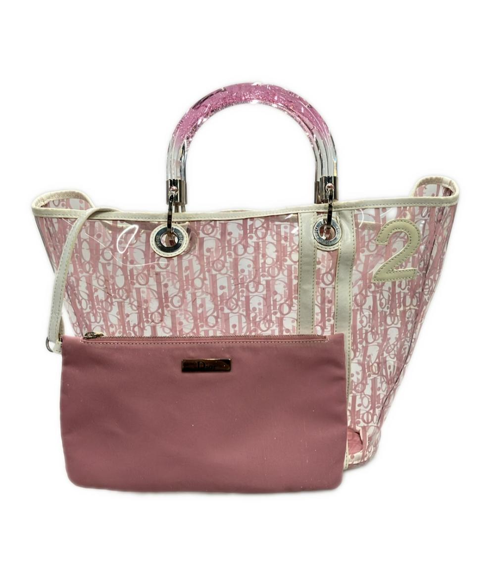 Christian Dior ハンドバッグ トートバッグ ビニール ポーチ付き トロッター レディース クリスチャンディオール