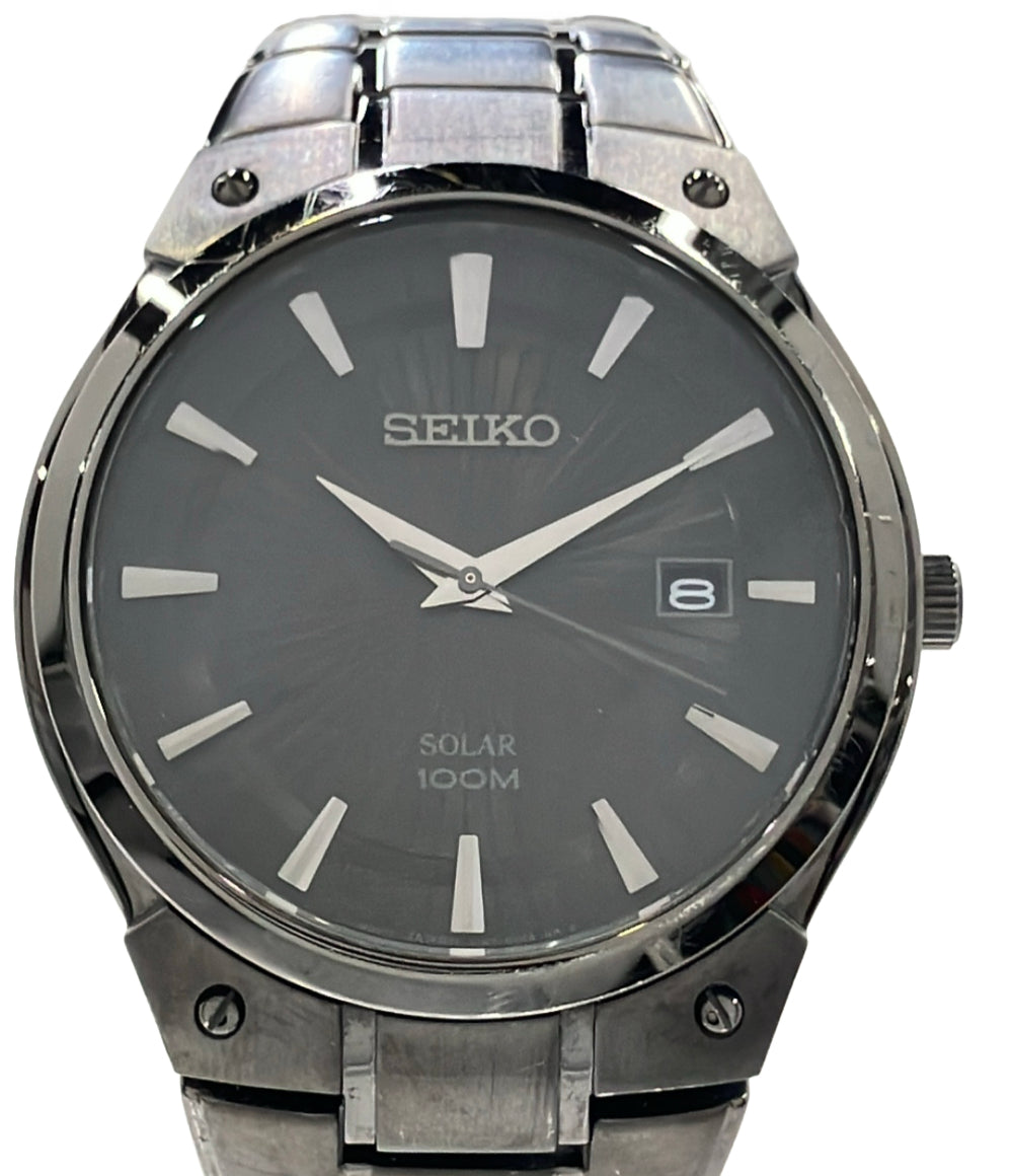 SEIKO 腕時計 ソーラー ブラック V157-0AV0 メンズ セイコー – Rehello