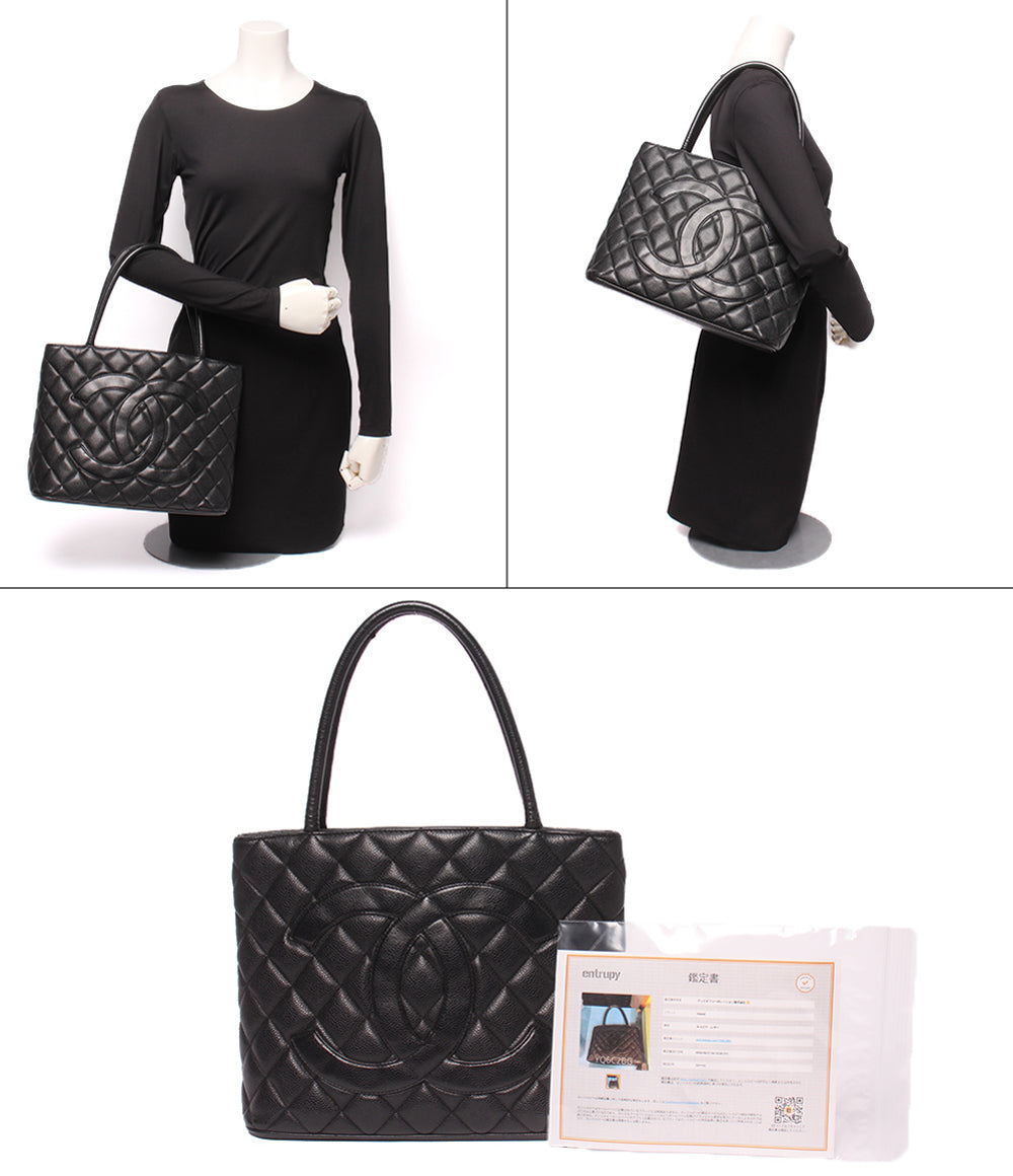 CHANEL トートバッグ ショルダーバッグ 肩掛け ゴールド金具 7番台 キャビアスキン レディース シャネル