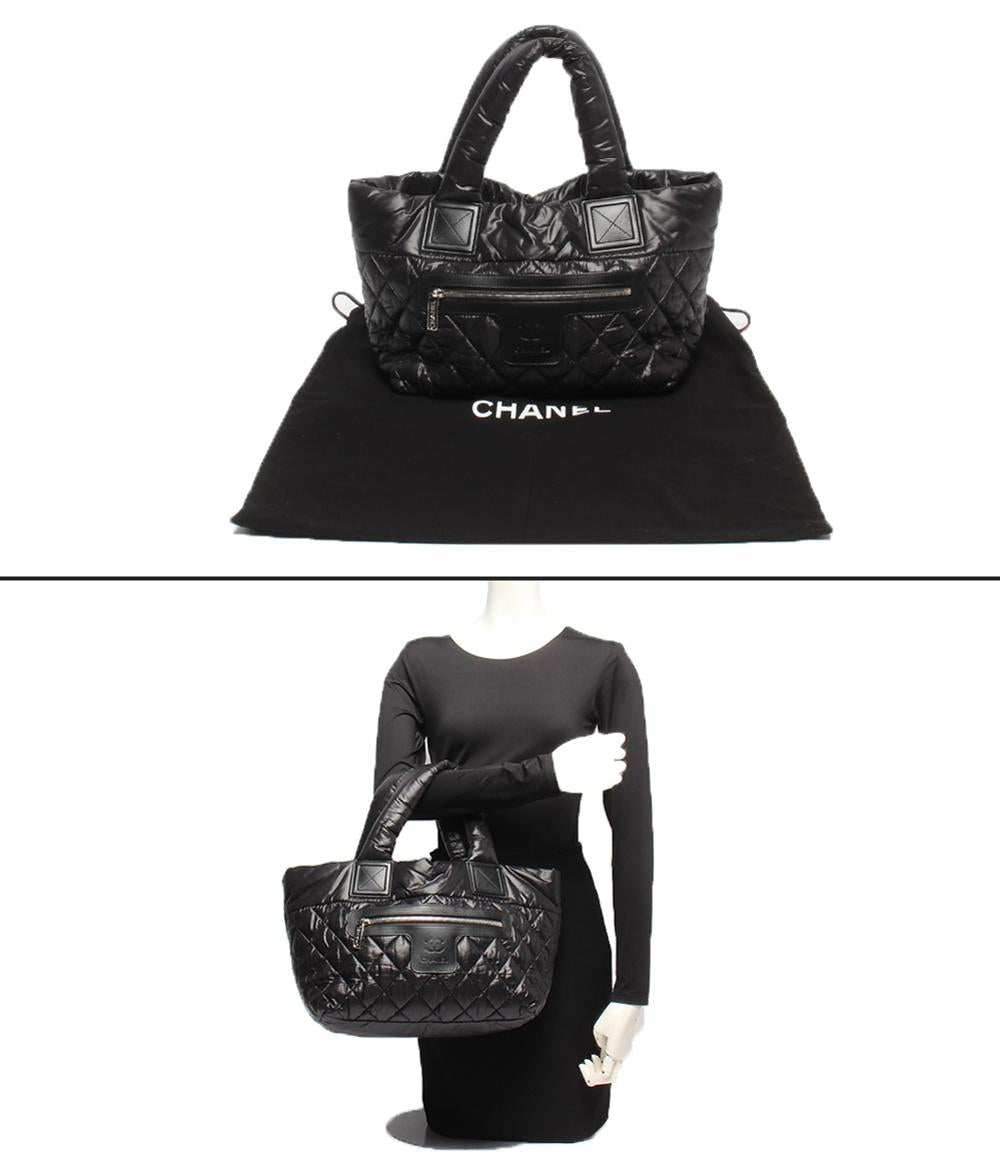 美品 CHANEL トートバッグ シルバー金具 コココクーン スモール レディース シャネル