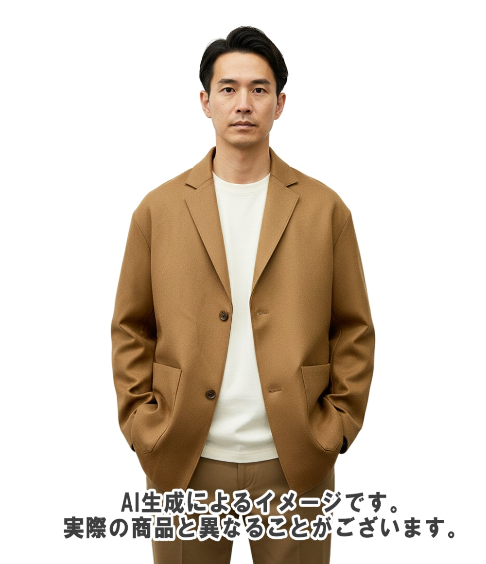 HYKE ジャケット 長袖 25AW WOOL JACKET 比翼仕立て ボタン キャメル メルトン 252-17526 メンズ SIZE 3 (L) ハイク