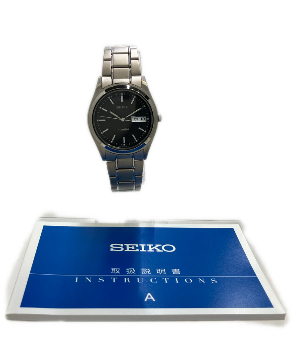 SEIKO 腕時計 クオーツ ブラック 7N43-9090 メンズ セイコー
