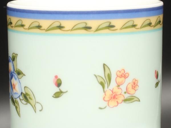 美品 TIFFANY&Co. デミタスカップ&ソーサー 2客セット ペア モーニンググローリー ティファニー