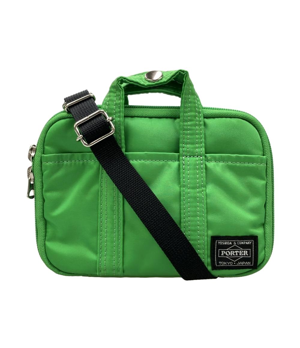 希少✨　PORTER　ボディバッグ　グリーン　レザー　斜め掛け　ロゴ型押し　レア 美品 PORTER HOBONICHI ショルダーバッグ 斜め掛け レディース