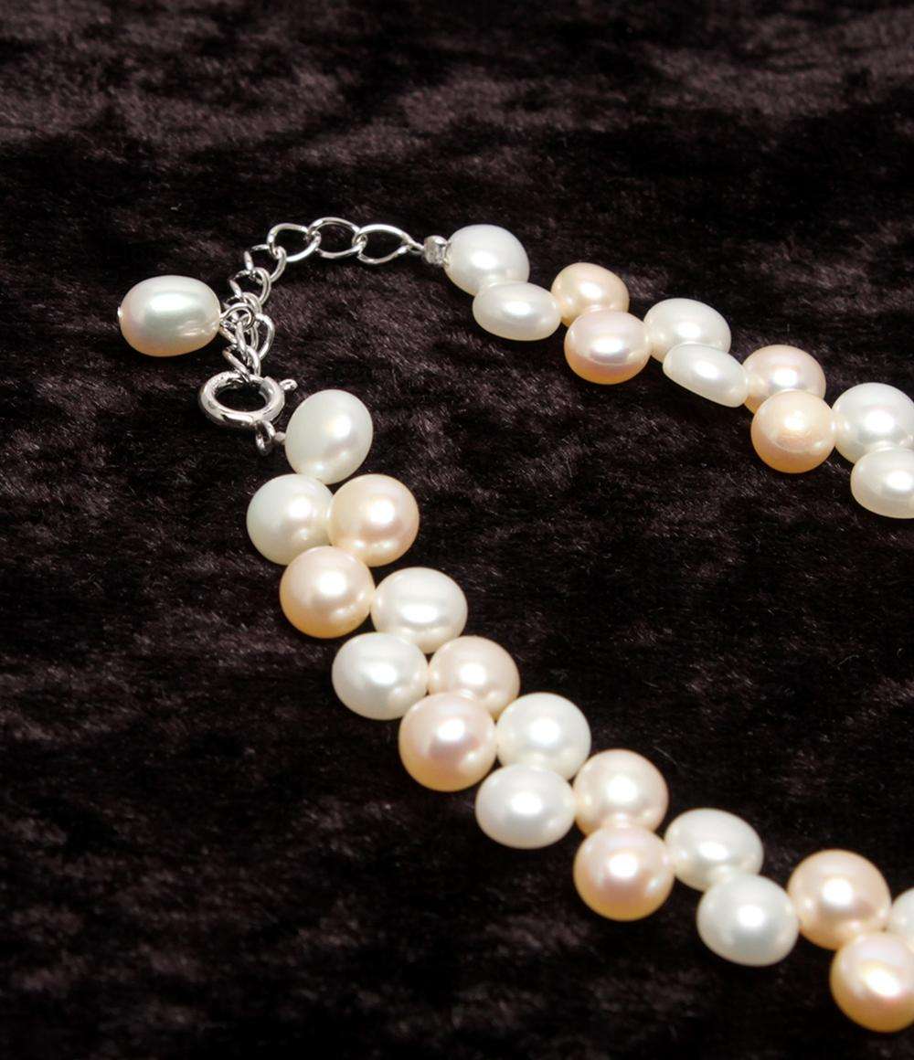 美品 ブレスレット SV925 ボタンパール 6mm レディース