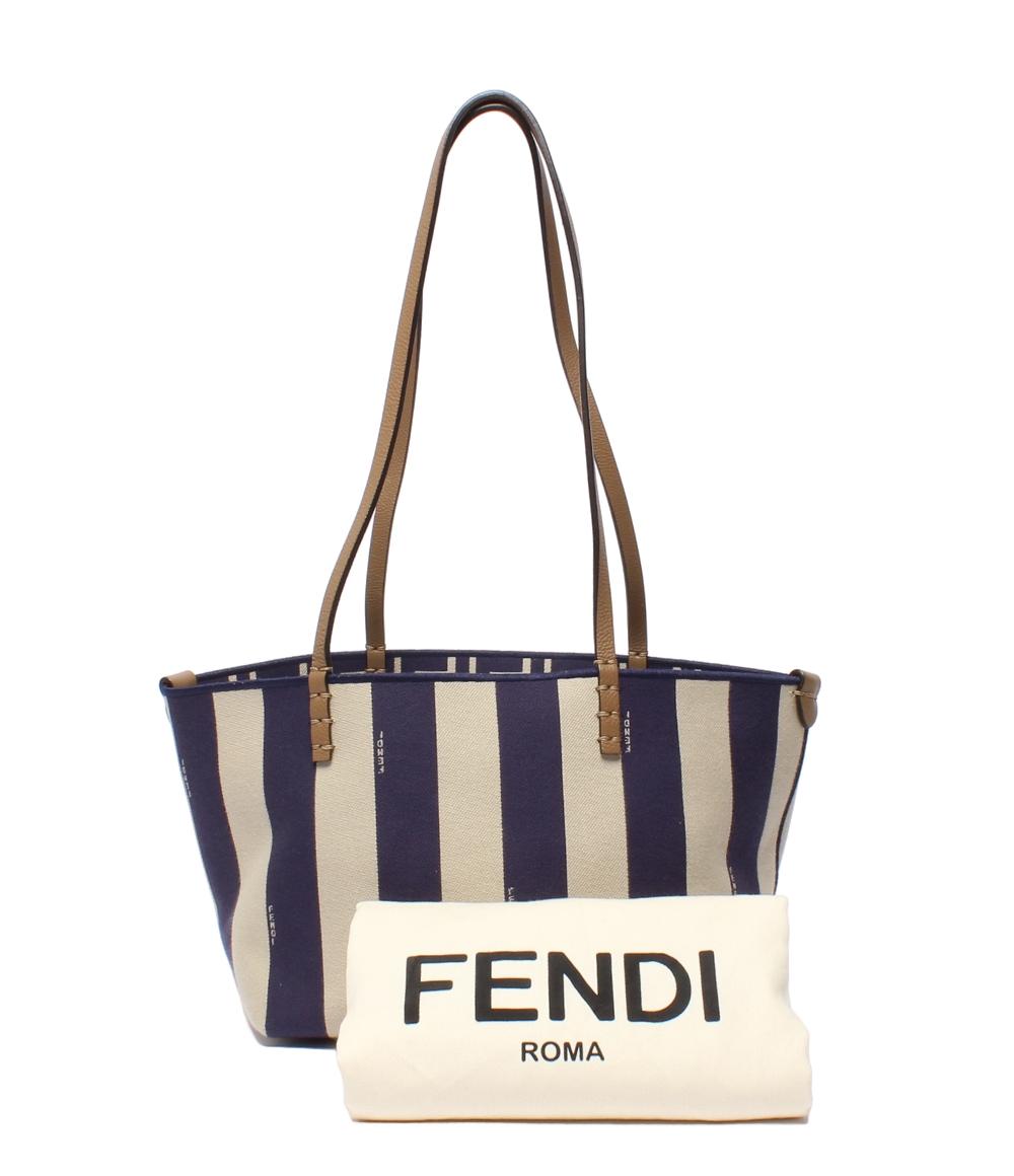美品 FENDI トートバッグ ショルダーバッグ ハンドバッグ 肩掛け ロール スモール リバーシブル ズッカ 8BH424 AS86 レディース フェンディ