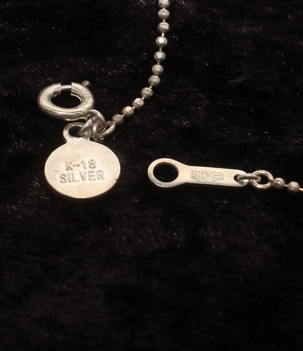 courreges ネックレス K18 SV ダイヤ 0.01ct クローバーモチーフ レディース クレージュ