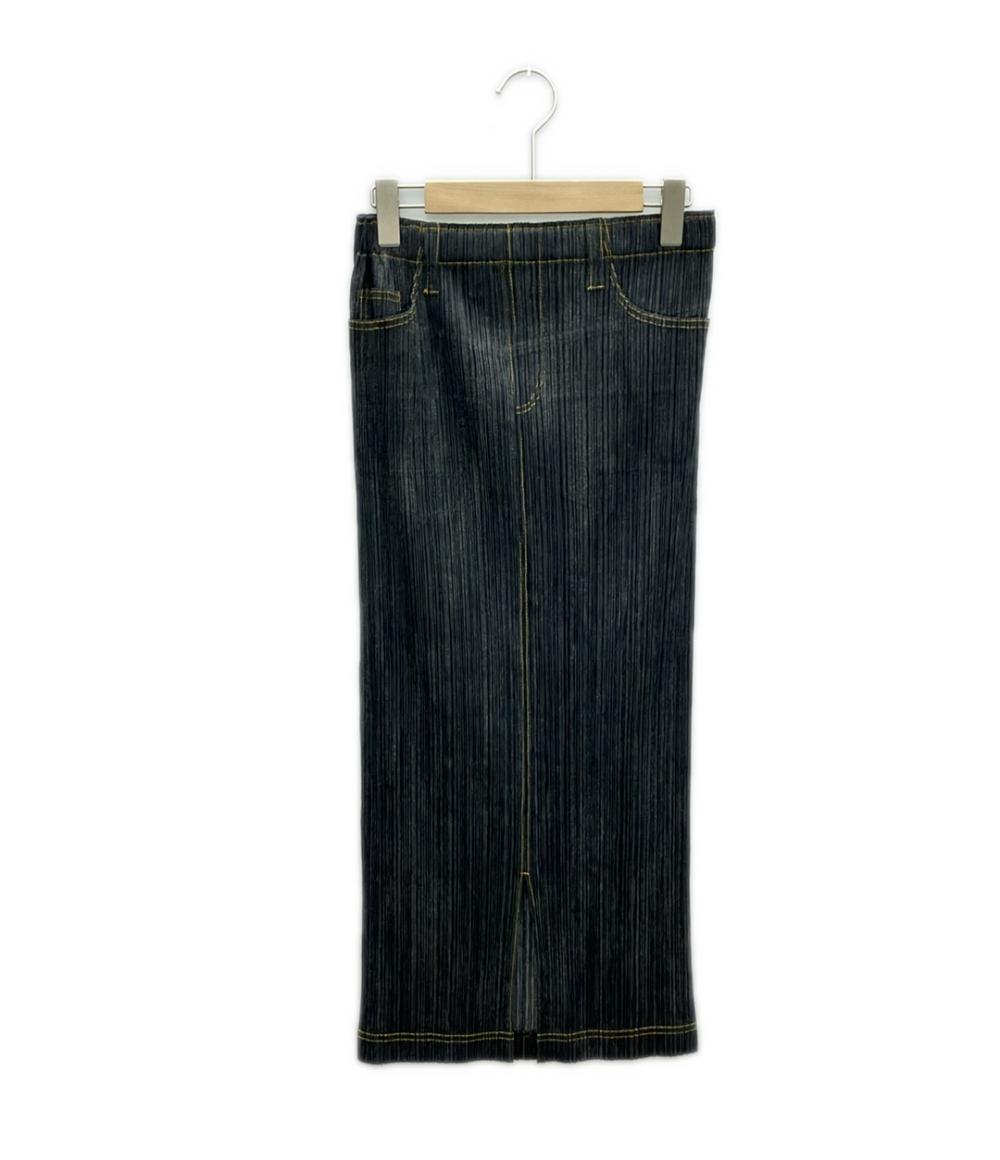 プリーツプリーズ PLEATS PLEASE ロングスカート スリット チェック
