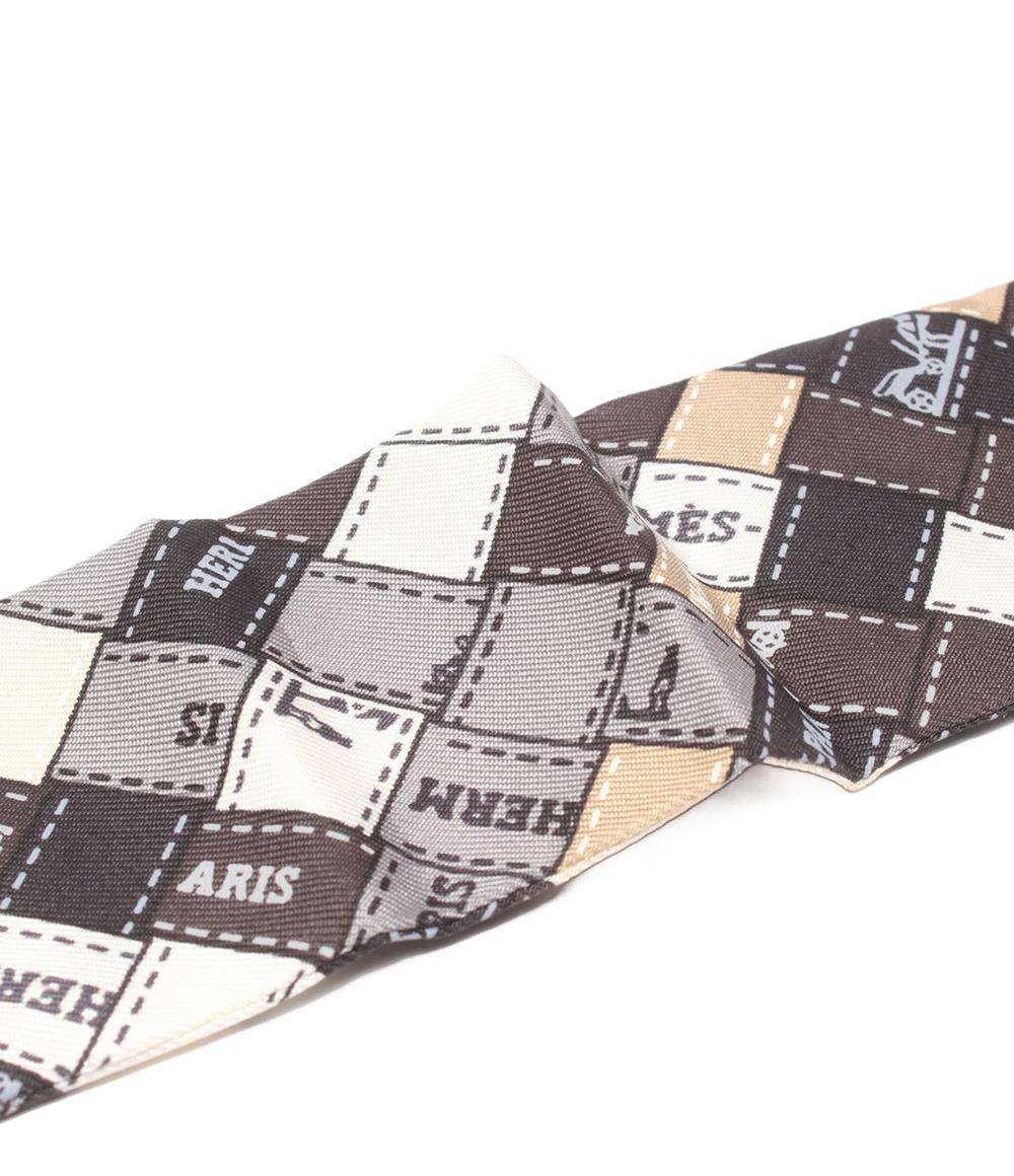 エルメス スカーフ ツイリー シルク100% ボリュデュック チェック レディース HERMES