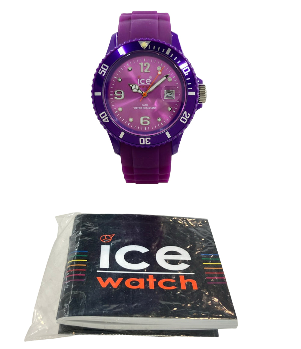 美品 ice watch 腕時計 クオーツ パープル メンズ アイスウォッチ