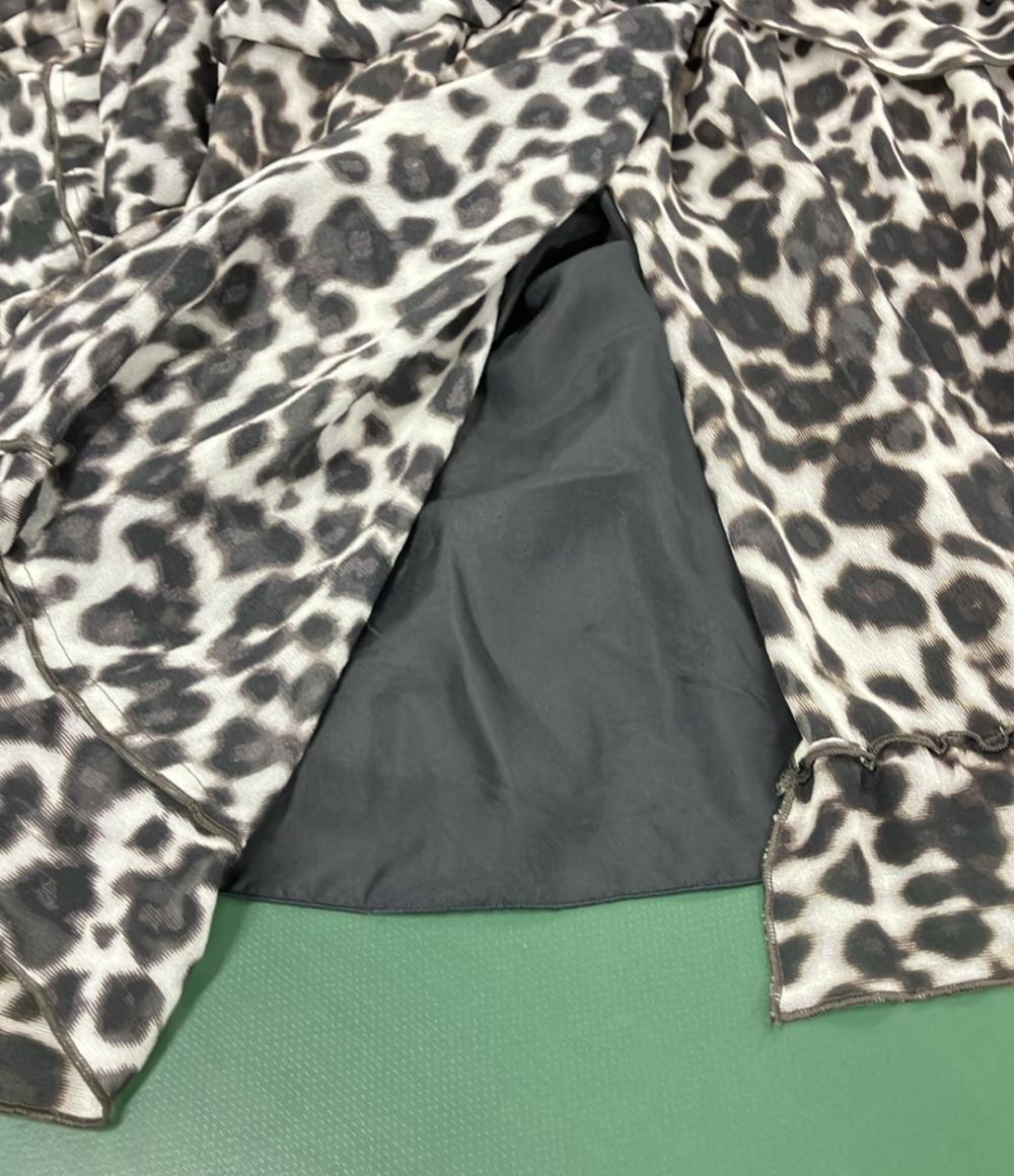 マークジェイコブス シルクレオパード柄長袖シアーワンピース レディース SIZE 00 MARC JACOBS