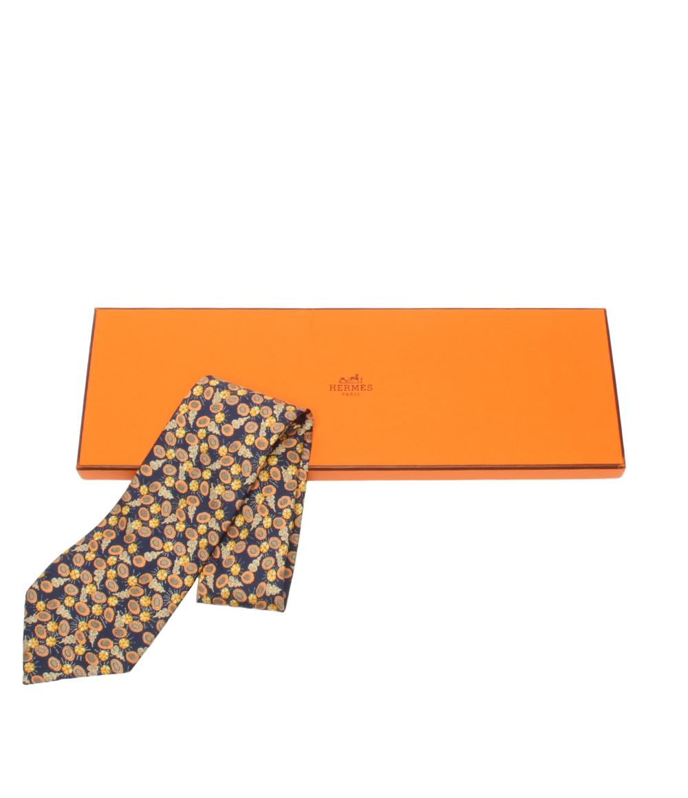 エルメス ネクタイ シルク100% 宝石の花 メンズ HERMES