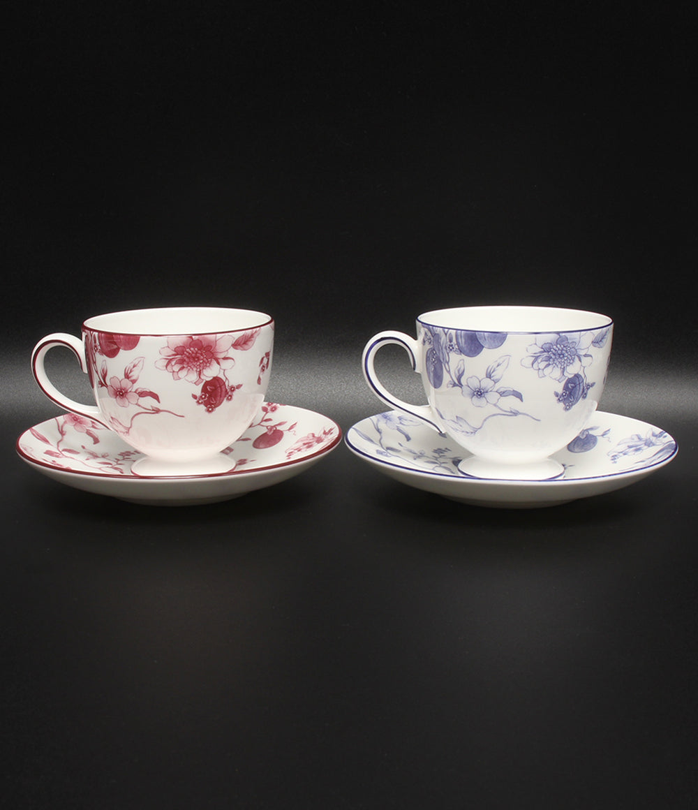 美品 WEDGWOOD カップ&ソーサー プレート 皿 18cm 4点セット ワインプラム ブループラム ウエッジウッド