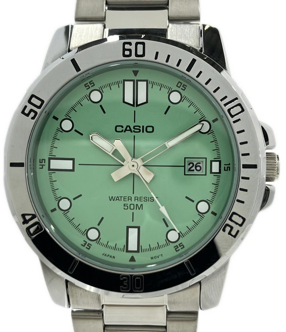 カシオ ③-8 602 CASIO 腕時計 クオーツ グリーン MTP-VD01 メンズ  