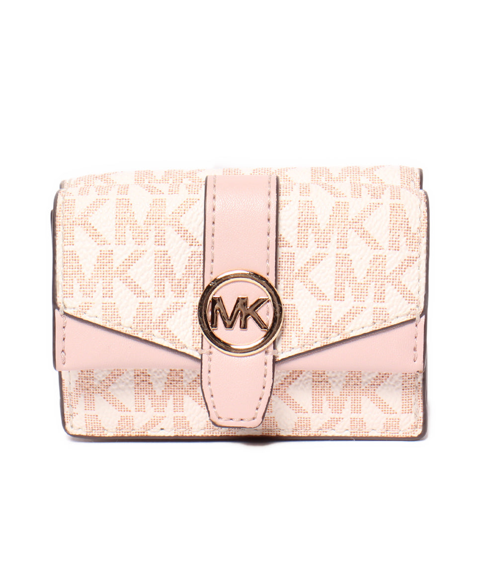 【極美品】MICHEAL KORS マイケルコース 三つ折り財布　金具ロゴ　MK MICHAEL KORS 三つ折り財布 レディース マイケルコース – Rehello by