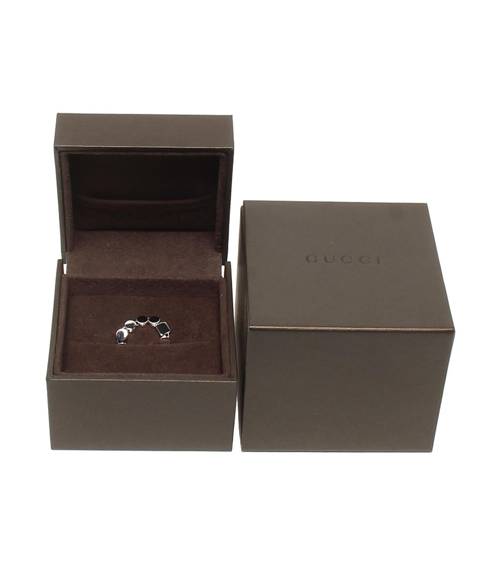 美品 グッチ リング 指輪 K18 チェーン プレート レディース SIZE 10号 GUCCI