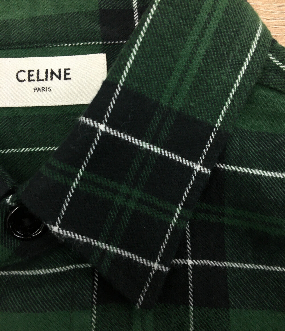 セリーヌ フランネルチェックオーバーサイズシャツ 2C582178R メンズ SIZE 36 (S) CELINE