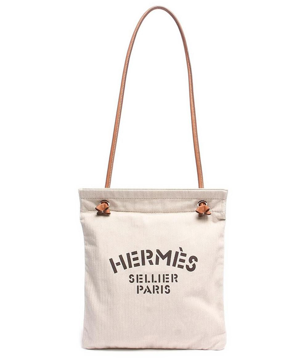 美品 ショルダーバッグ トートバッグ B刻印 シルバー金具 アリーヌMM トワルシェブロン ナチュラル レディース HERMES – rehello  by BOOKOFF