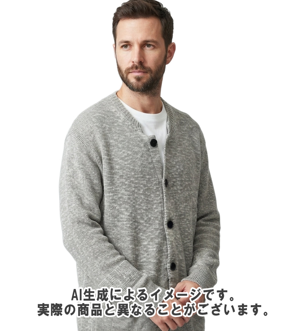 Yohji Yamamoto POUR HOMME 長袖 リネン混 オーバーサイズ マオカラーカーディガン メンズ SIZE 3 ヨウジヤマモトプールオム