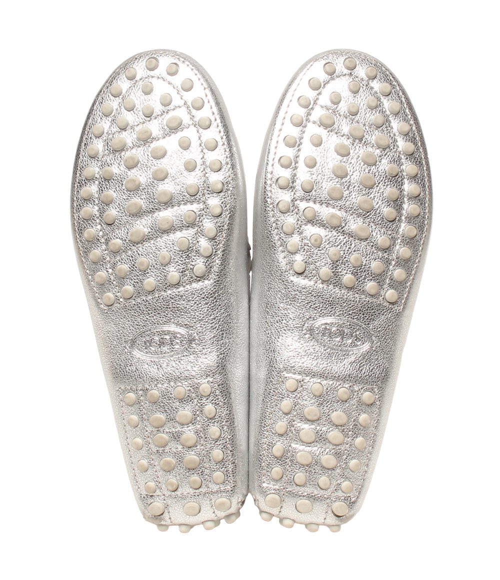 美品 TOD’S モカシン ジュニア ゴンミーノ シルバー キッズ SIZE 33 トッズ