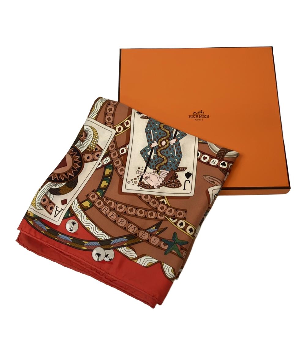 HERMES スカーフ シルク100% カレ90 DAME DE COEUR A VOUS L'HONNEUR レディース エルメス