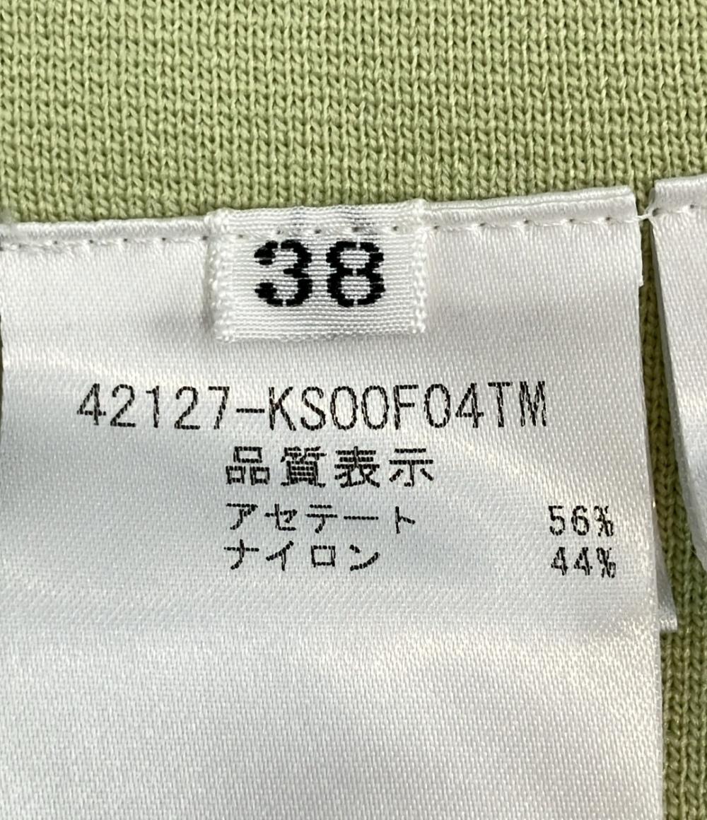 美品 FOXEY ノースリーブワンピース ロング フリル フリージア Knit Dress Freesia 42127-KS00F04TM レディース SIZE 38 (S) フォクシー