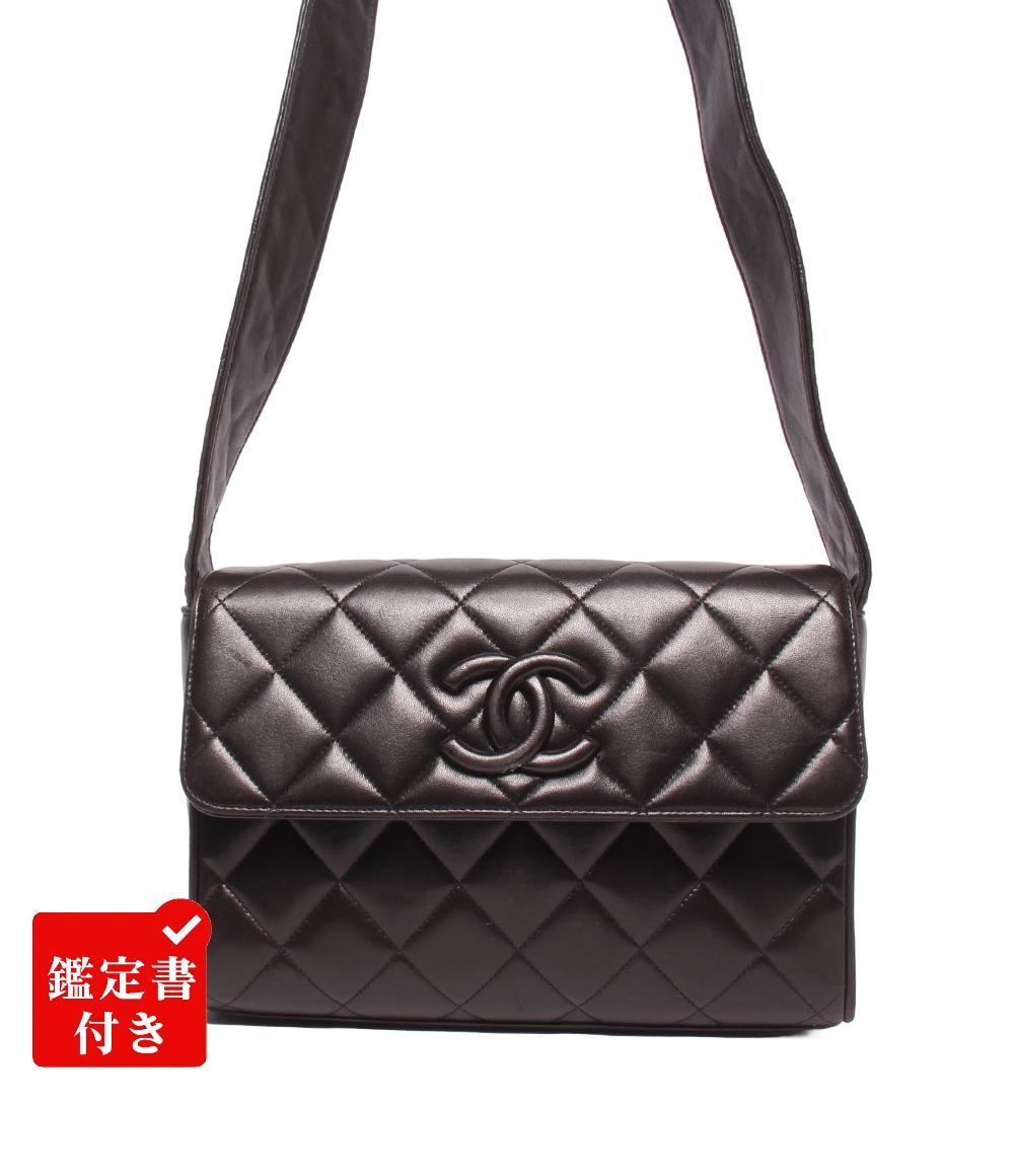 CHANEL シャネル 　ワンショルダーバッグ　チョコバー　ココマーク　ラムスキン 　黒（ゴールド金具） レディース バッグ レディース 【中古】【送料無料】 CHANEL（シャネル） チョコバー ココマーク ショルダーバッグ ワン