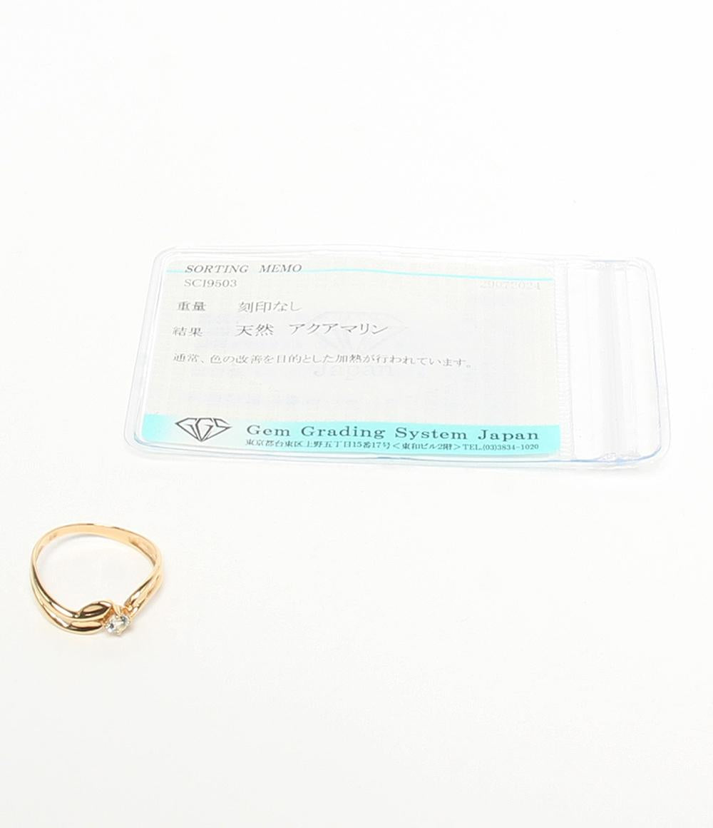 美品 リング 指輪 K18 アクアマリン レディース SIZE 11号