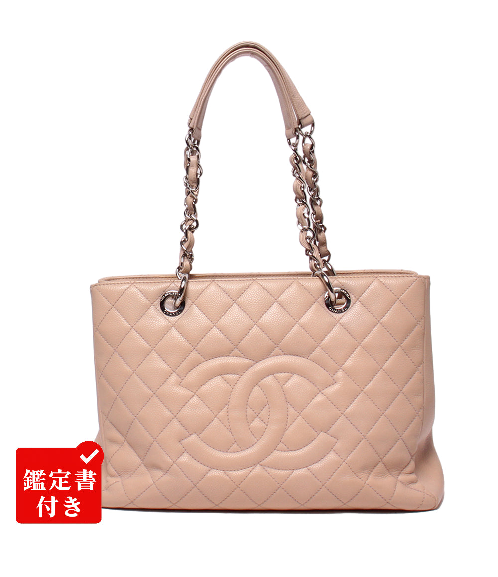 CHANEL チェーントートバッグ シルバー金具 8番台 キャビアスキン