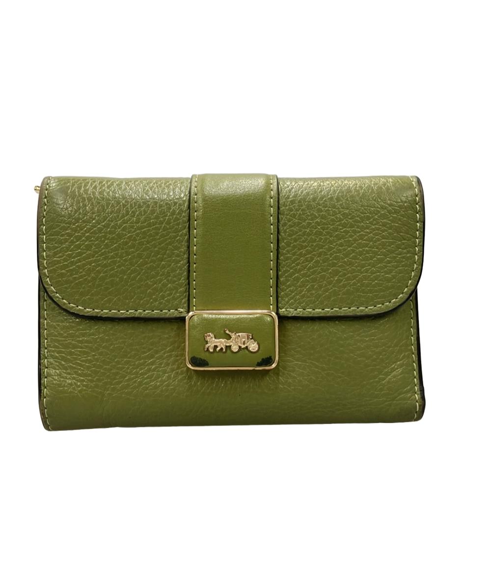 OLD COACH オールド コーチ クラブタンレザー 三つ折り財布 グリーン系 COACH 三つ折り財布 レザー C059 レディース コーチ – Rehello by BOOKOFF