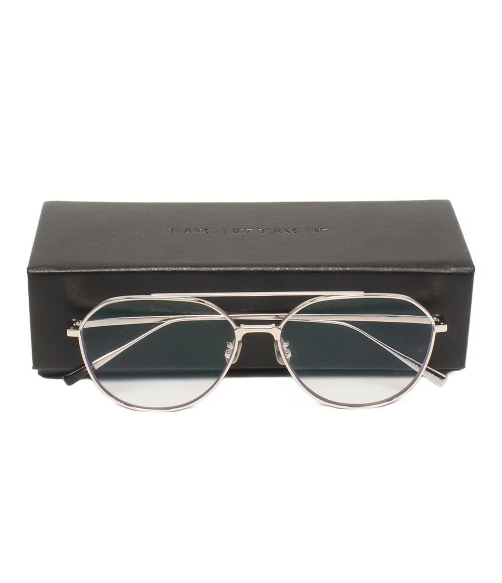 BLANC. 伊達メガネ アイウェア 56□15 ティアドロップ型 ツーブリッジ B0042 レディース ブラン