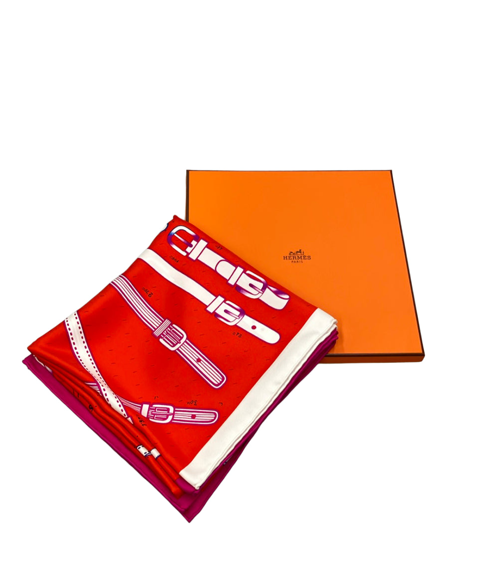 美品 HERMES スカーフ カレ90 シルク 100% アルネドゥティモン レディース エルメス