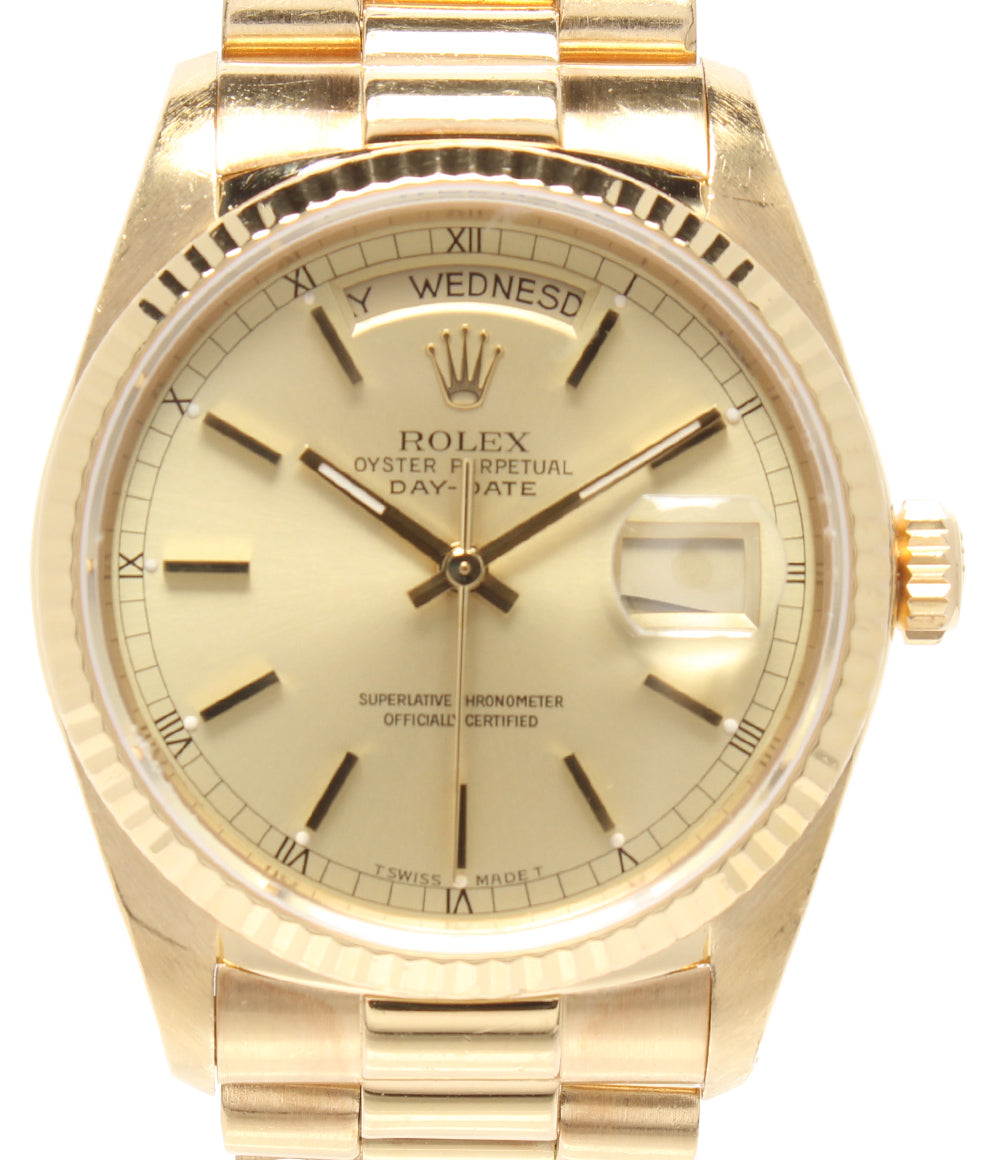 ROLEX 腕時計 18K デイデイト 自動巻き ドールド 18038 メンズ