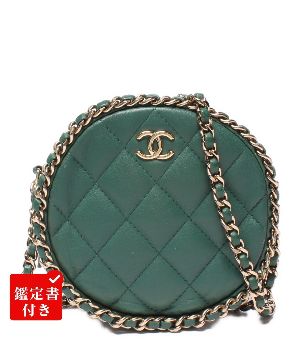 CHANEL チェーンショルダーバッグ ラウンド マトラッセ ゴールド金具 CHANEL チェーンショルダーバッグ ラウンド マトラッセ ゴールド金具