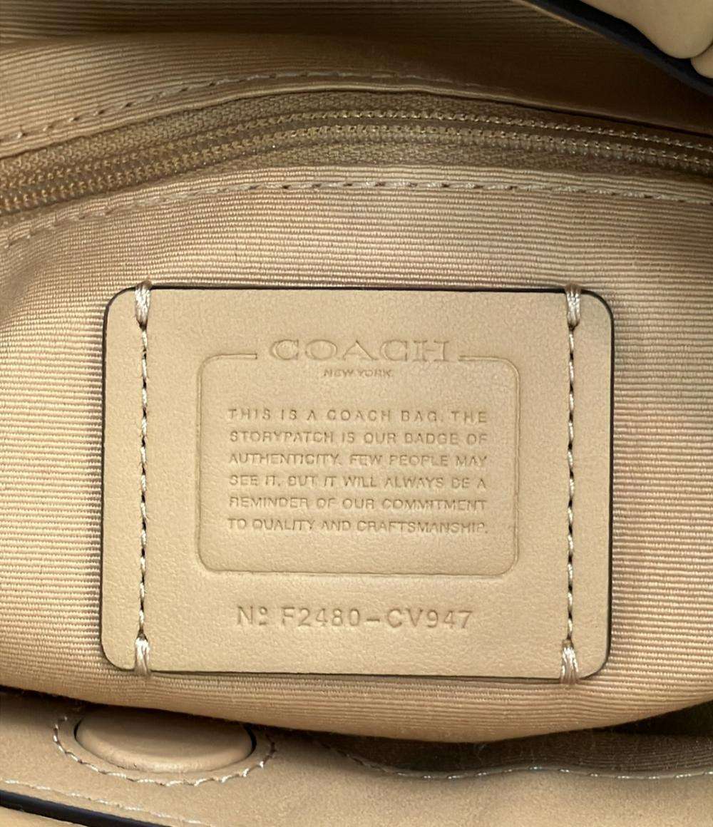 美品 コーチ トートバッグ フェイ ドローストリング レザー CV947 レディース COACH