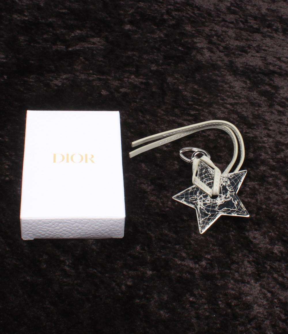 美品 Christian Dior キーリング キーホルダー スターモチーフ 地図柄 レディース クリスチャンディオール