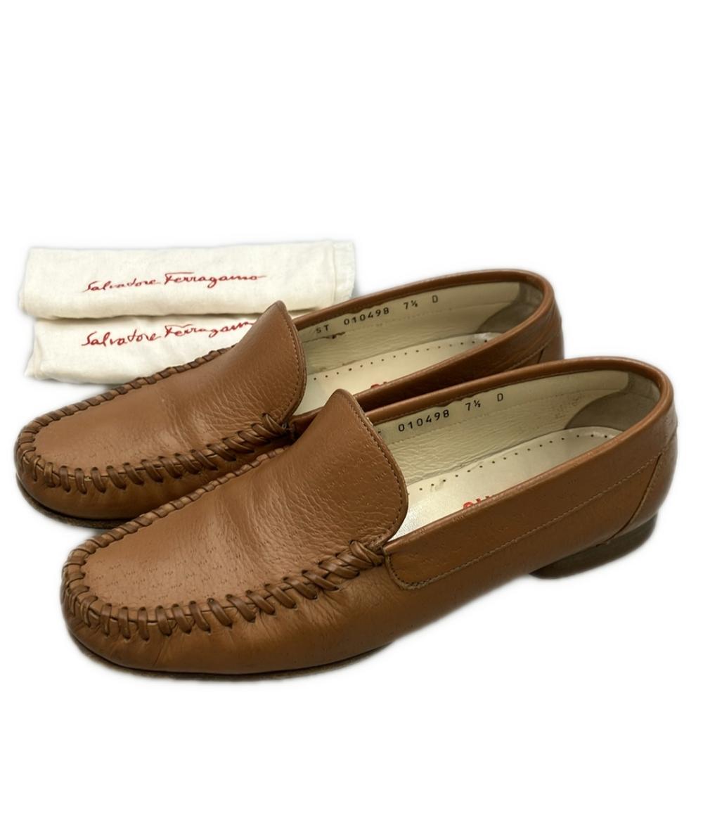 Salvatore Ferragamo レザーモカシンシューズ ST 010498 メンズ SIZE 7 