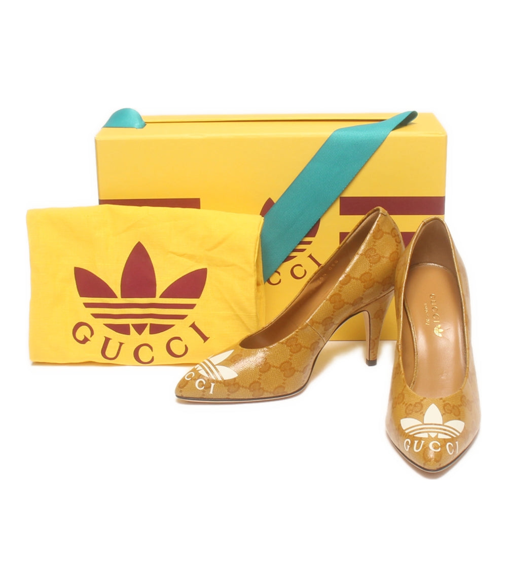 美品 グッチ パンプス アディダス adidas GGクリスタル 702221 レディース SIZE 35 1/2 Gucci