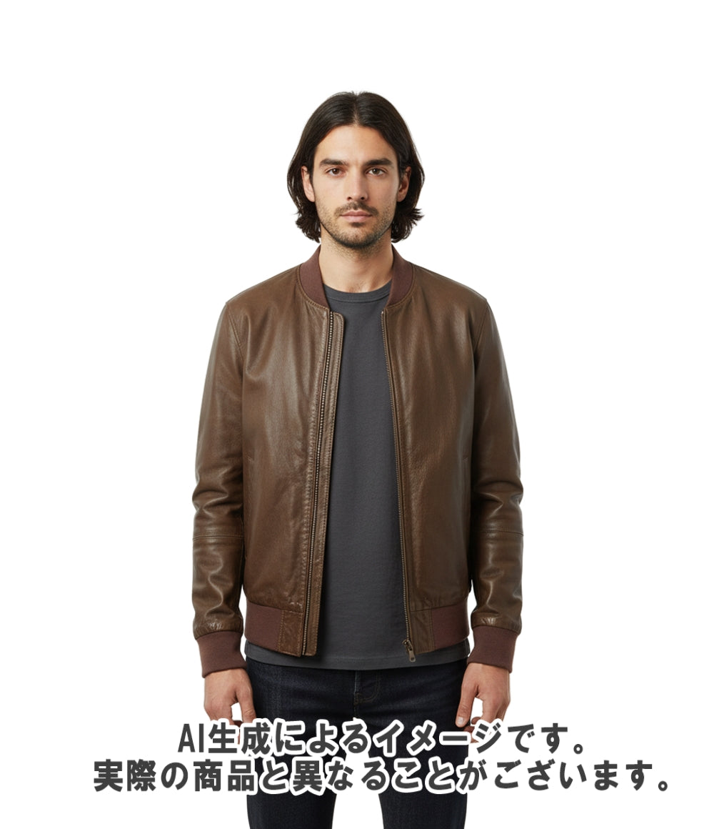 Brunello Cucinelli レザージャケット ブルゾン ダブルジップ DT9225319 メンズ SIZE XS ブルネロクチネリ