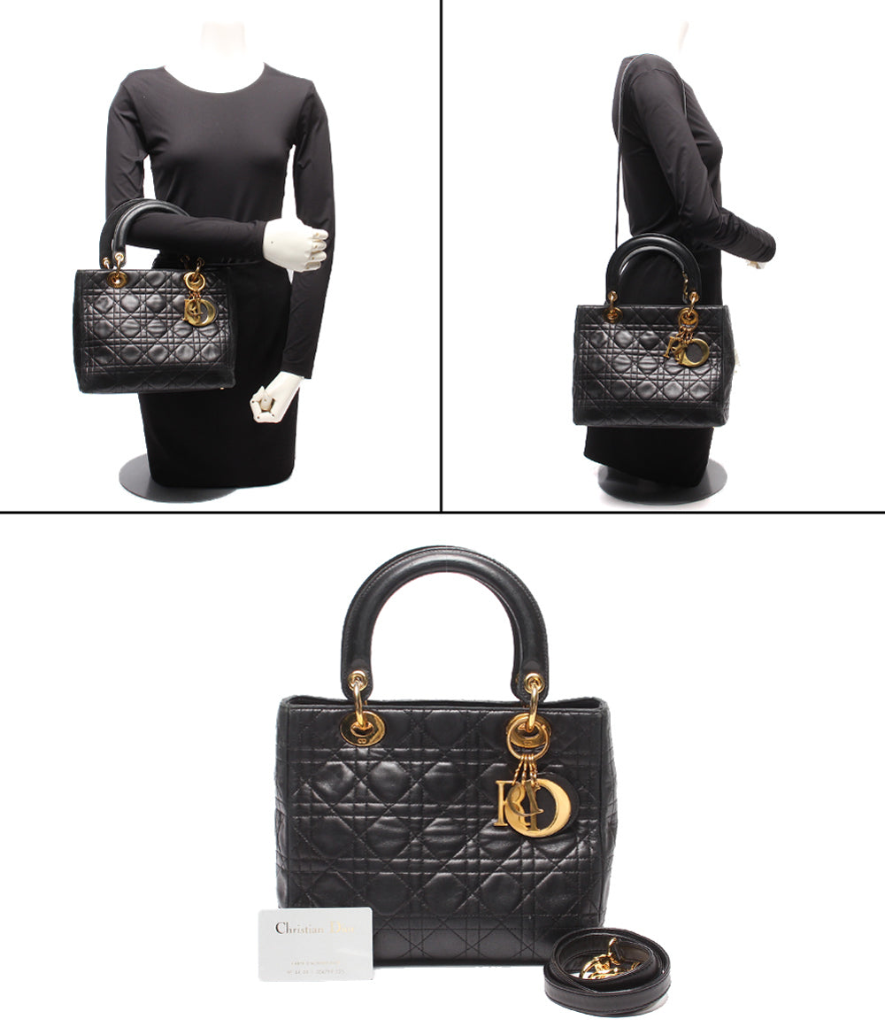 Christian Dior 2WAYハンドバッグ ショルダーバッグ 肩掛け レディ ディオール カナージュ レディース クリスチャンディオール